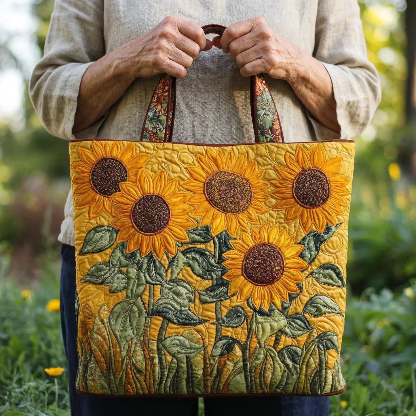 Classic quilted bag - Sunflowers