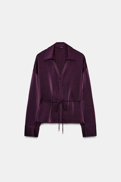 Alvora - Satin Tie Blouse