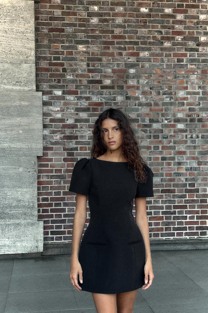 Sculpted Puff Sleeve Dress