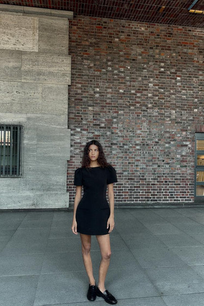Sculpted Puff Sleeve Dress