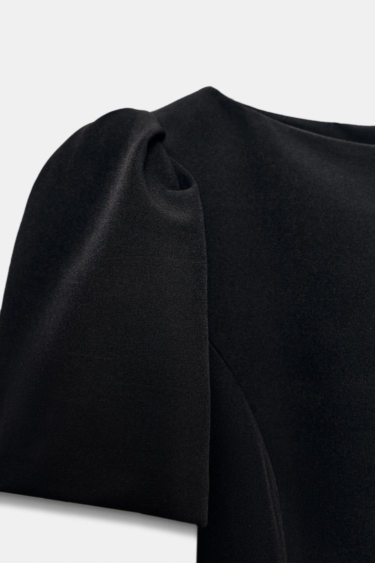 Sculpted Puff Sleeve Dress