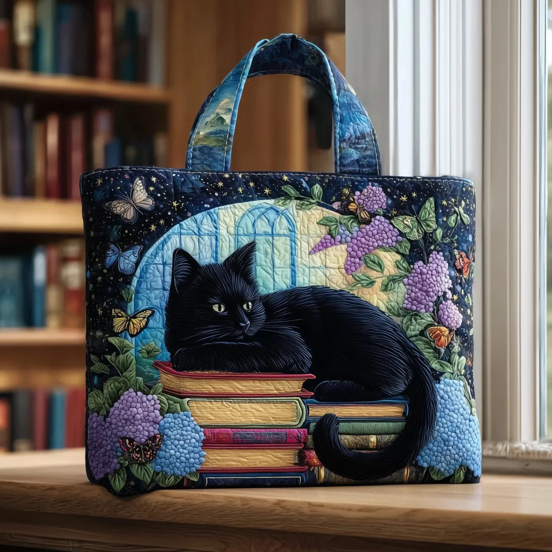 Artisanal bag - Black Cat on the Books