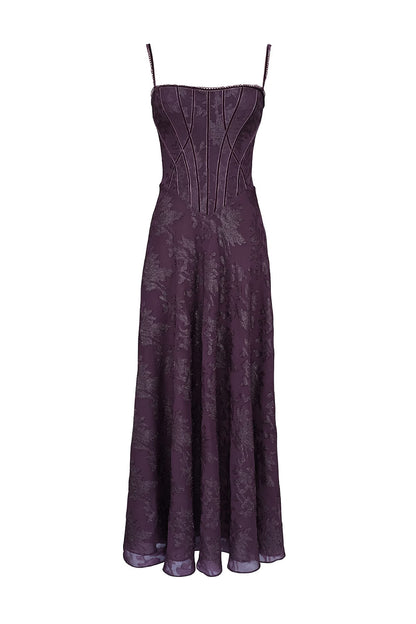 Navy Drape Evening Dress