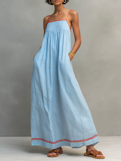 Zara - Minimalist Striped Maxi Dress