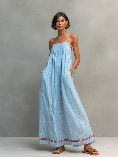 Zara - Minimalist Striped Maxi Dress