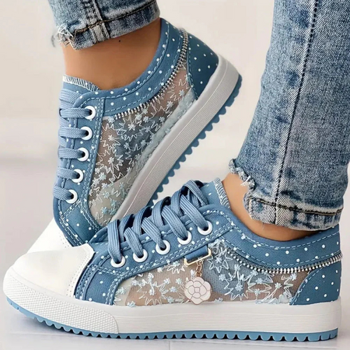 Lotte - Elegant women's sneakers with floral details