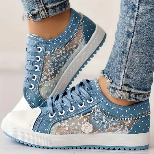 Lotte - Elegant women's sneakers with floral details