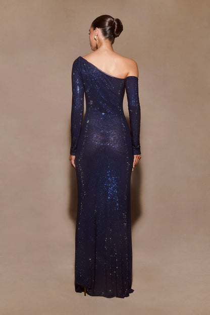 Crystal Off-Shoulder Maxi