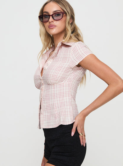 Mirelle | Pink Checked Top