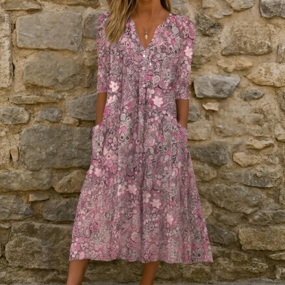 Iris - Elegant Dress with V-Neck