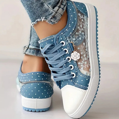 Lotte - Elegant women's sneakers with floral details