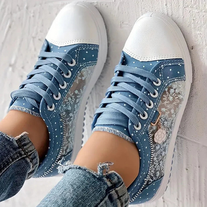 Lotte - Elegant women's sneakers with floral details