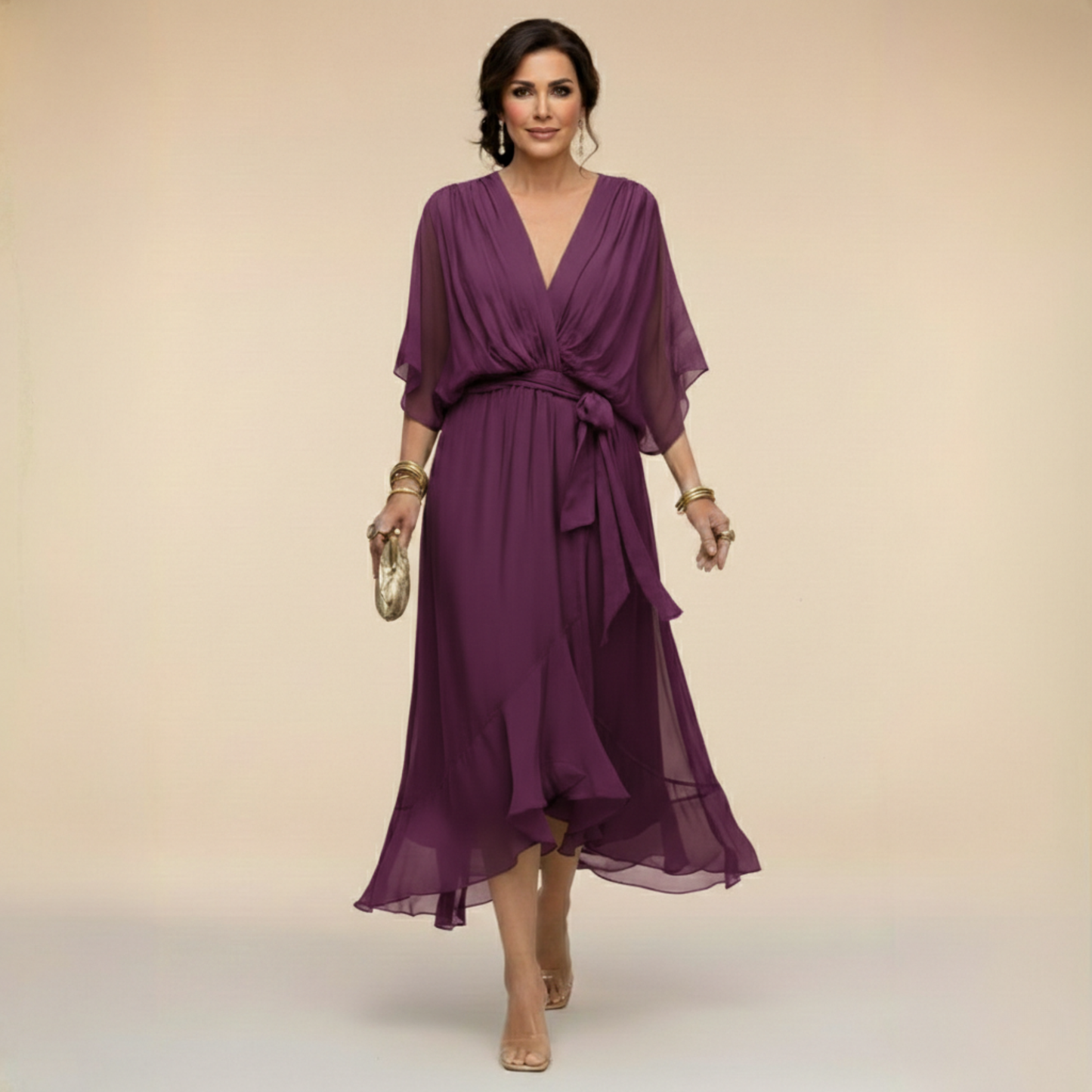 Florence - Elegant Maxi Dress with V-neck