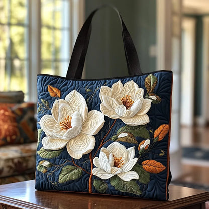 Artisanal quilted bag - Delicate Magnolia