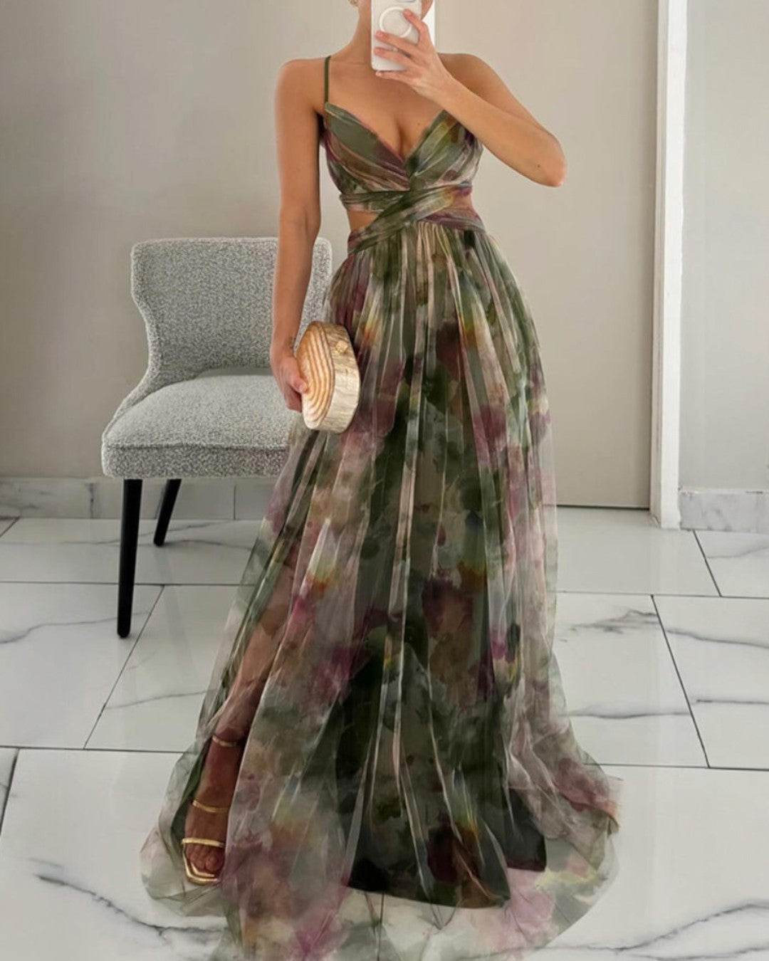 Gemma - Enchanted maxi dress with floral motif