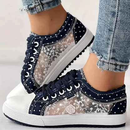 Lotte - Elegant women's sneakers with floral details