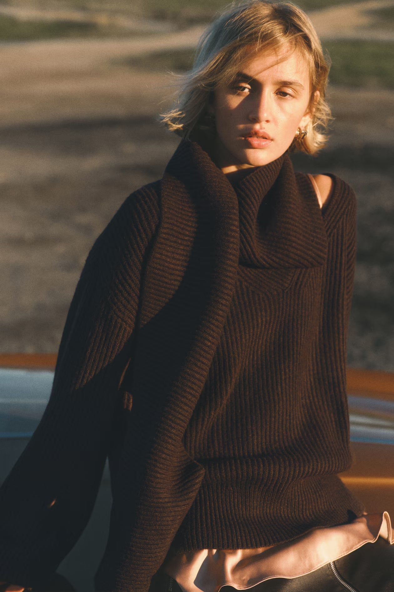 Ribbed Scarf Sweater