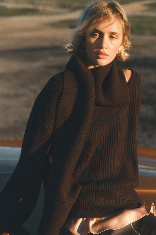 Ribbed Scarf Sweater
