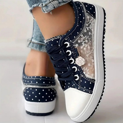 Lotte - Elegant women's sneakers with floral details