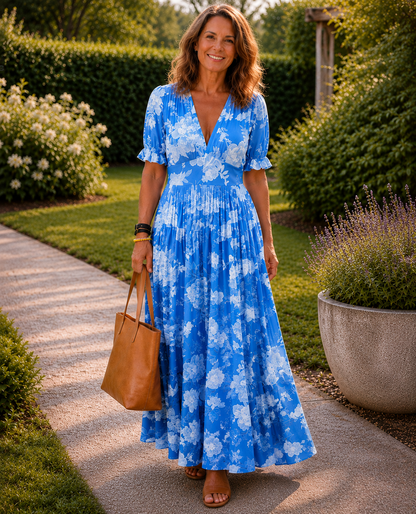 Josephine - Floral sleeveless midi dress with V-neck
