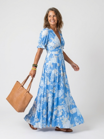 Josephine - Floral sleeveless midi dress with V-neck