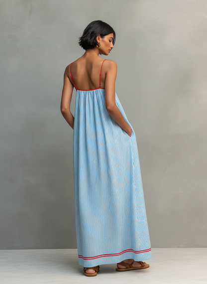 Zara - Minimalist Striped Maxi Dress