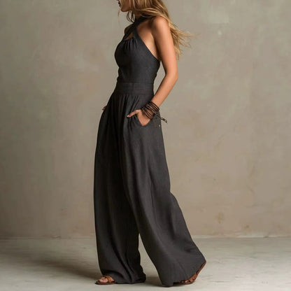 Isla - Elegant Jumpsuit with a Criss-Cross Neckline