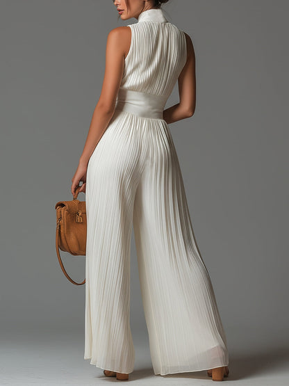 Emilia - Pleated floral chiffon jumpsuit