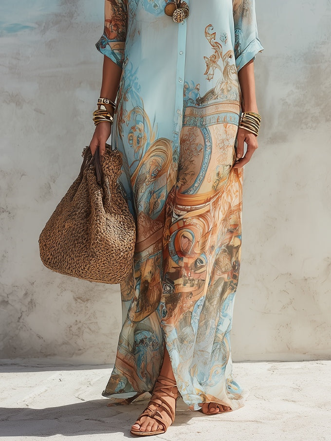 Violet - Mediterranean Shirt Dress