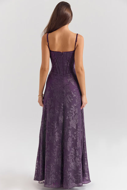 Navy Drape Evening Dress