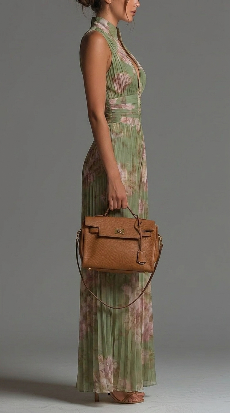Emilia - Pleated floral chiffon jumpsuit