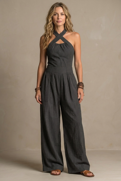 Isla - Elegant Jumpsuit with a Criss-Cross Neckline