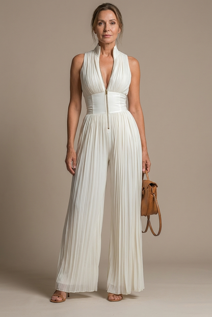 Maisie - Pleated Chiffon Jumpsuit