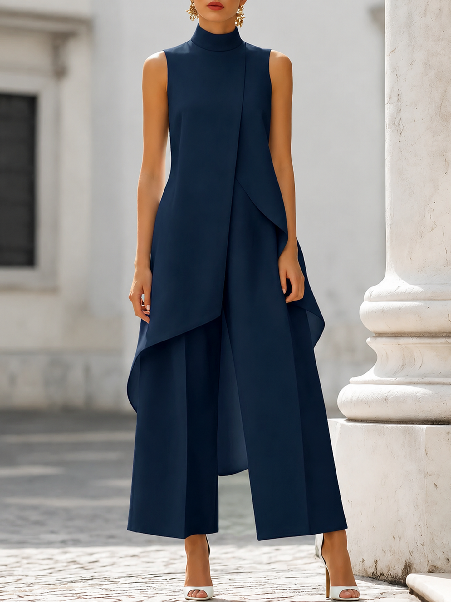 Cecilia - Full-length jumpsuit with elegant drape