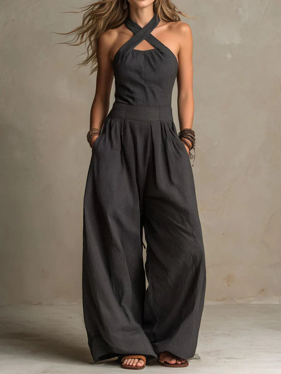 Isla - Elegant Jumpsuit with a Criss-Cross Neckline