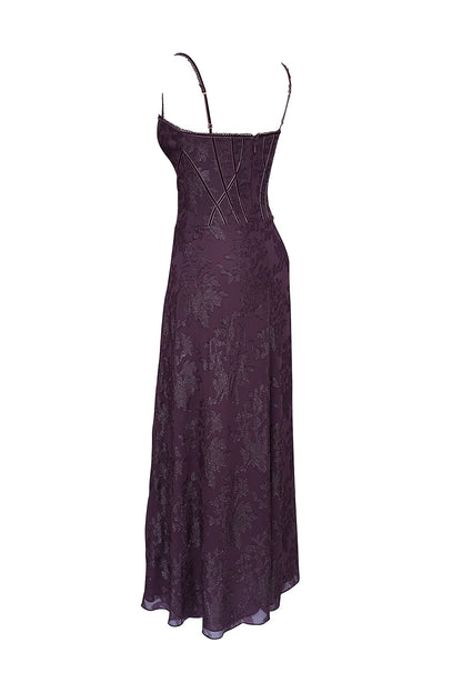 Navy Drape Evening Dress
